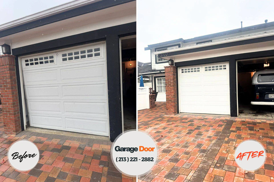 Before and after: garage door repair Higginson, AR